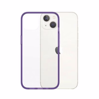 PanzerGlass ClearCase antibakterinis dėklas telefonui su Military Grade sertifikatu iPhone 13 / 14 / 15 - permatomas violetinis