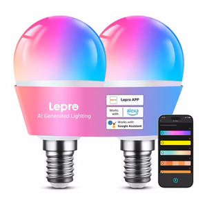 LEPRO BP1-2 E14 LED lemputė su Bluetooth ir Wi-Fi, 470 lm, 2 vnt.