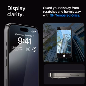 Spigen Glas.tR EZ Fit FC grūdintas stiklas iPhone 15 Pro - juodas 2 vnt.