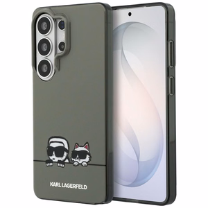 Karl Lagerfeld dėklas IML Peekaboo Karl ir Choupette MagSafe skirtas Samsung Galaxy S26 Ultra juodas