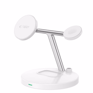 Tech-Protect QI15W-A35 3 viename indukcinis įkroviklis su MagSafe telefonui / AirPods / Apple Watch - baltas