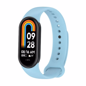 SILIKONINIS DIRŽELIS MI BAND 8/M8 (9). ŠVIESIAI MĖLYNAS