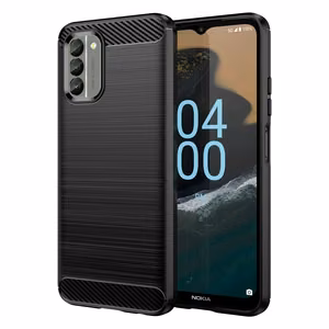 Carbon dėklas telefonui Nokia G400 lankstus silikoninis anglies dėklas juodas