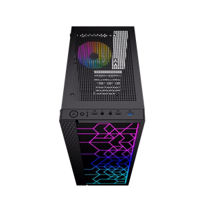 Gembird Fornax 2500 ARGB Gaming ATX Midi Tower su apšvietimu juodas kompiuterio korpusas