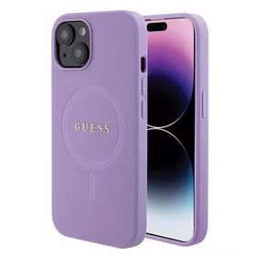 Guess GUHMP15SPSAHMCU iPhone 15 6.1" violetinis/violetinis kietas dėklas Saffiano MagSafe