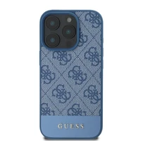 Guess 4G Bottom Stripe dėklas telefonui iPhone 16 Pro Max - mėlynas