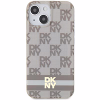 DKNY IML languotas mono raštas ir spausdintos juostelės Magnetinis dėklas iPhone 15 / 14 / 13 - smėlinė