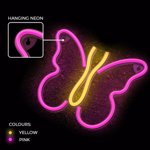 Neon LED Light BUTTERFLY rožinis NNE03 Neolia