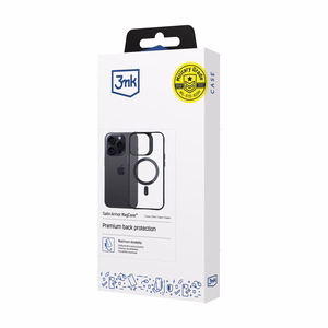 3mk Satin Armor MagCase с MagSafe для iPhone 15 Pro Max - прозрачный с чёрной рамкой