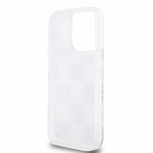 DKNY skystojo blizgučio daugiologo dėklas telefonui iPhone 15 Pro - baltas