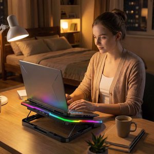 Wozinsky WDCX-A26 NitroCool RGB žaidimų nešiojamojo kompiuterio aušinimo kilimėlis juodas
