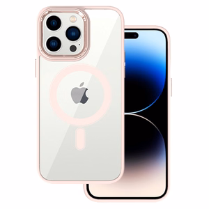 Tel Protect Magnētinis Skaidrus dėklas telefonui Iphone 15 Plus Salmon