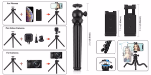 Blogerio rinkinys su lanksčiu stovu, LED apšvietimu, telefono laikikliu ir mikrofonu