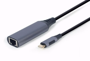 Gembird A-USB3C-LAN-01 nešiojamojo kompiuterio dokas/prievadų replikatorius USB 3.2 Gen 1 (3.1 Gen 1) Type-C juodas, pilkas