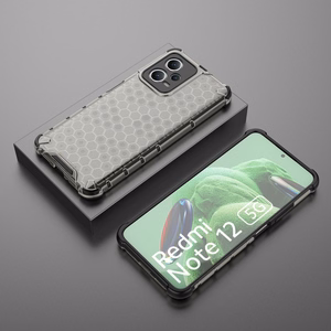 Honeycomb dėklas telefonui Xiaomi Redmi Note 12 5G / Poco X5 5G šarvuotas hibridinis dangtelis juodas