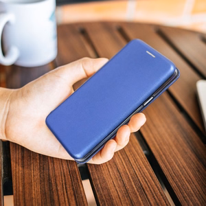 ELEGANCE knyginis dėklas telefonui SAMSUNG S23 FE tamsiai mėlynas