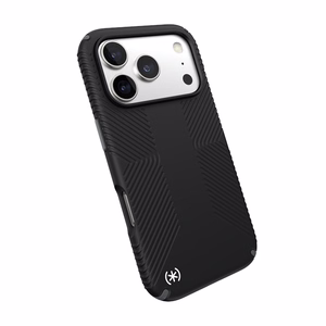 Speck Presidio2 Grip MagSafe dėklas, skirtas iPhone 17 Pro, „Black / Slate Grey“ spalvos