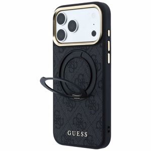 Guess Ring Stand 360 4G Classic Logo MagSafe чехол для iPhone 17 Pro / 18 Pro, черный
