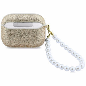 Guess Glitter Pearl Dirželis Dėklas for AirPods Pro 3 - auksinis