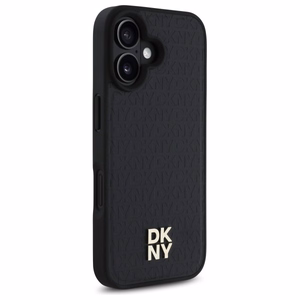 DKNY pasikartojančio rašto logotipo magnetinis dėklas telefonui iPhone 16 - juodas