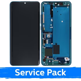 Ekranas skirtas Xiaomi Mi Note 10 (Note 10 Pro / Note 10 Lite) su rėmeliu / Aurora Green / (Service Pack)