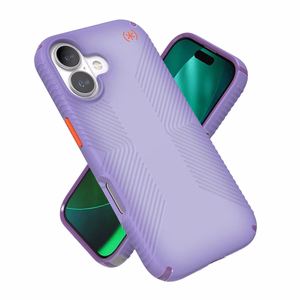 Speck Presidio Lux Grip MagSafe dėklas, skirtas iPhone 17, „Purple Fade / Magic Purple / New Poppy“ spalvos