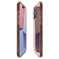 Spigen Liquid Crystal Glitter dėklas telefonui iPhone 15 Pro Max - rožinis/skaidrus