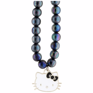 Hello Kitty Pearls Kitty Head Phone Charm - Black