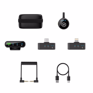 Blavec Lavalier Microphones x 2 MK-02 ClipGo Combo: Type C, Lightning, BT (LMMK02-B) black
