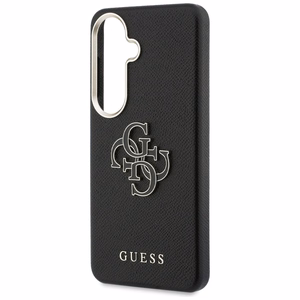 Guess dėklas Grained Big 4G Metal Logo for Samsung Galaxy S26 juodas