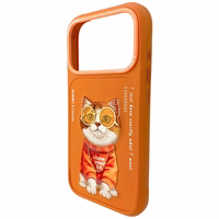 Nimmy Glasses Cool Cat deklas iPhone 17 Pro Max - oranzinis