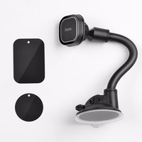 Automobilinis universalus telefono laikiklis Hoco (CA55) Astute tvirtinamas ant stiklo, magnetinis juodas