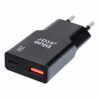 Įkroviklis Blue Star (TFK-SC-25WAC) (1xUSB; 1xUSB-C) 3A (25W) juodas