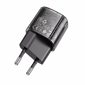 Borofone Įkroviklis BN17 Sunlight - USB + Type C - QC 3.0 PD 20W 3A juodas