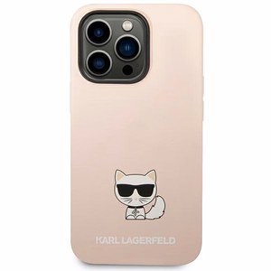 Karl Lagerfeld KLHCP14XSLCTPI iPhone 14 Pro Max 6.7 "kietas dėklas šviesiai rožinis / šviesiai rožinis Silikoninis Choupette Kūnas