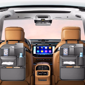 Automobilio organaizeris priekinėms sėdynėms su skyriais D03, juodas