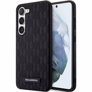 Karl Lagerfeld KLHCS23MSAKLHPK S23+ S916 kietas dėklas juodas/juodas Saffiano Mono Metalinis Logotipas
