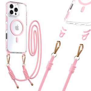 Tel Protect Strap Clear Чехол для Iphone 15 Pro розовый