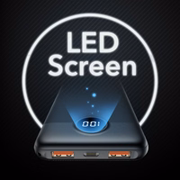 VEGER išorinė baterija 10000 mAh PD QC3.0 2A 20W L10S (W1105PD) juoda