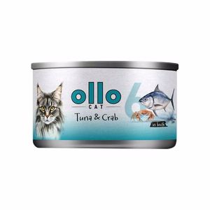 Ollo Cat No. 6 – šlapiasis kačių pašaras su tunu ir krabais sultinyje, 70 g