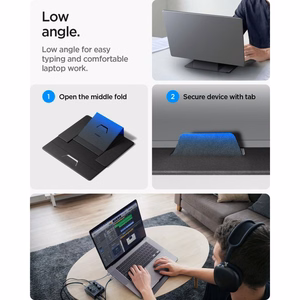 Spigen SlimFold LD201-S8 nešiojamojo kompiuterio stovas, pilkas