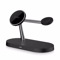 Tech-Protect A12 3in1 MagSafe indukcinis įkroviklis išmaniajam telefonui / ausinėms / išmaniajam laikrodžiui - juodas