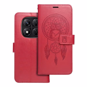 MEZZO knygos dėklas XIAOMI Redmi Note 14 PRO 5G / 14 PRO PLUS 5G sapnų gaudyklė purpurinė