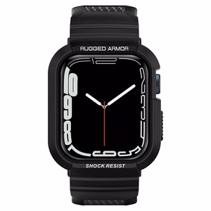 Spigen Rugged Armor Pro dėklas su dirželiu Apple Watch 4 / 5 / 6 / 7 / 8 / SE (44/45 mm) - juodas