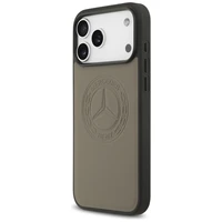 Mercedes Leather Vintage Logo MagSafe dėklas telefonui iPhone 17 Pro Max - smėlinas
