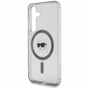 Dėklas Karl Lagerfeld Button Karl Head Printed Logo Magnetinis Samsung Galaxy S25 juodas