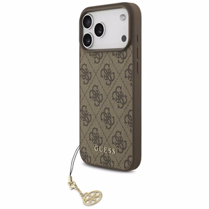 Guess 4G Charms Collection MagSafe dėklas telefonui iPhone 17 Pro Max - rudas