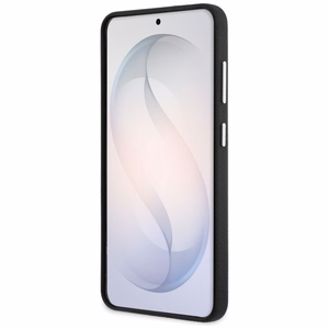 Karl Lagerfeld Grained Signature Metal Resin Logo dėklas Samsung Galaxy S26 juodas