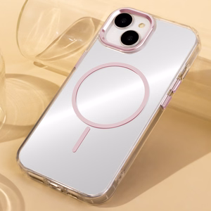 Skaidrus Thin Mag dėklas iPhone 17 Pro 6,3", rožinis