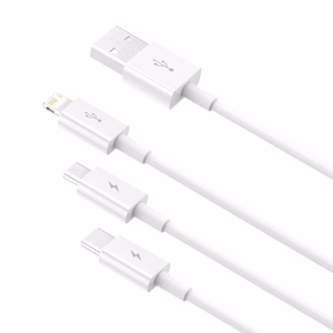 USB laidas Baseus 3in1 Superior baltas 150cm (iki 3.5A)